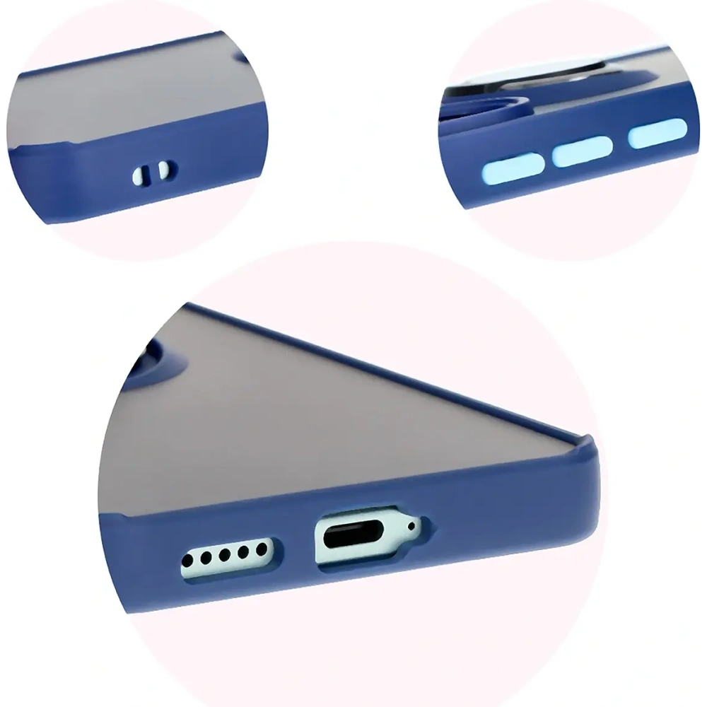 Hurtownia GSM - Bizon Case Hybrid Gyűrű Xiaomi Poco F6 füstös navy kék kerettel - BIZ6185 - {ean13} - Hurt
