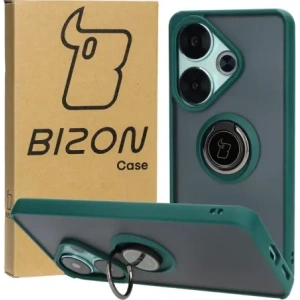Hurtownia GSM - Bizon Case Hybrid Ring Xiaomi Poco F6 fumuriu cu un cadru verde închis - BIZ6186 - {ean13} - Hurt