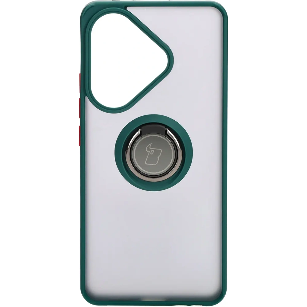 Hurtownia GSM - Bizon Case Hybrid Ring Xiaomi Poco F6 rauchig mit einem dunkelgrünen Rahmen - BIZ6186 - {ean13} - Hurt