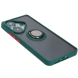 Wholesale Bizon Case Hybrid Ring Xiaomi Poco F6 smoky with a dark green frame - BIZ6186 - {ean13} - Hurt