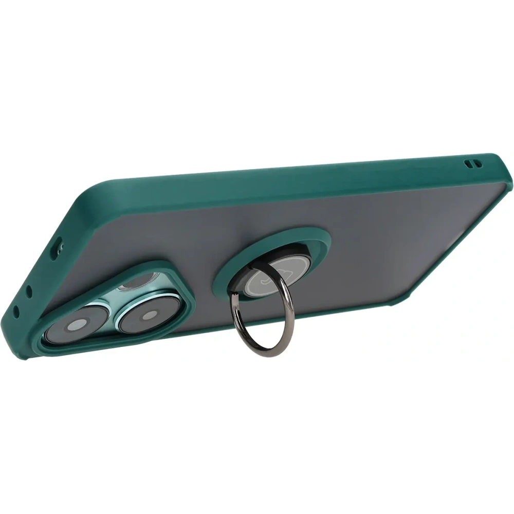 Hurtownia GSM - Bizon Case Hybrid Ring Xiaomi Poco F6 fumuriu cu un cadru verde închis - BIZ6186 - {ean13} - Hurt