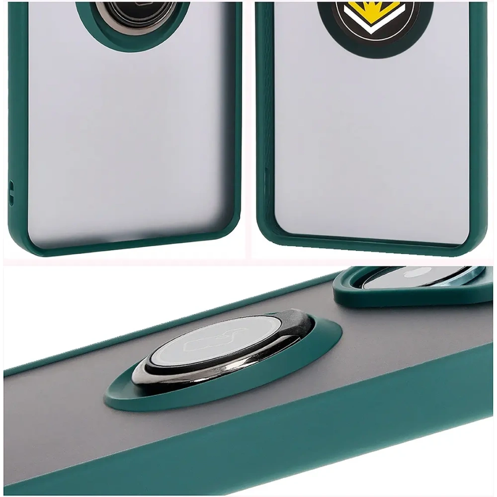 Hurtownia GSM - Bizon Case Hybrid Ring Xiaomi Poco F6 füstös sötétzöld kerettel - BIZ6186 - {ean13} - Hurt