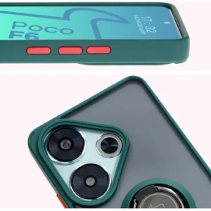 Wholesale Bizon Case Hybrid Ring Xiaomi Poco F6 smoky with a dark green frame - BIZ6186 - {ean13} - Hurt