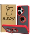 Hurtownia GSM - Caz Bizon Hybrid Ring Xiaomi Poco F6 fumuriu cu un cadru roșu - BIZ6187 - {ean13} - Hurt