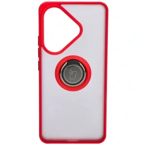 Hurtownia GSM - Caz Bizon Hybrid Ring Xiaomi Poco F6 fumuriu cu un cadru roșu - BIZ6187 - {ean13} - Hurt