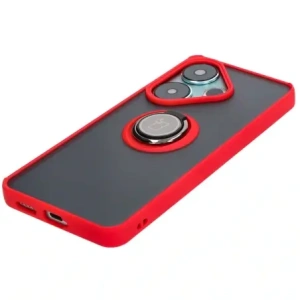 Wholesale Bizon Case Hybrid Ring Xiaomi Poco F6 smoky with a red frame - BIZ6187 - {ean13} - Hurt