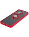 Hurtownia GSM - Caz Bizon Hybrid Ring Xiaomi Poco F6 fumuriu cu un cadru roșu - BIZ6187 - {ean13} - Hurt