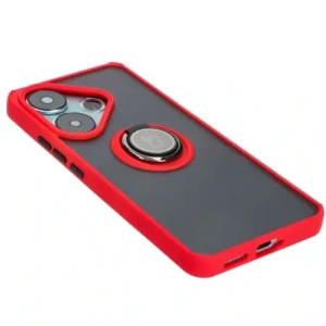 Wholesale Bizon Case Hybrid Ring Xiaomi Poco F6 smoky with a red frame - BIZ6187 - {ean13} - Hurt
