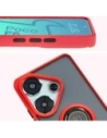Hurtownia GSM - Caz Bizon Hybrid Ring Xiaomi Poco F6 fumuriu cu un cadru roșu - BIZ6187 - {ean13} - Hurt