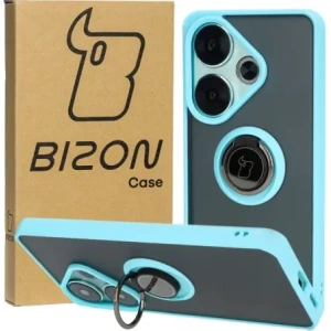 Hurtownia GSM - Bizon Case Hybrid Ring Xiaomi Poco F6 smoky cu un cadru bleu deschis - BIZ6188 - {ean13} - Hurt