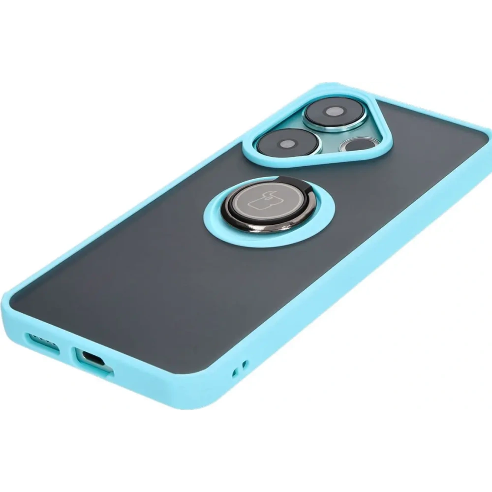 Hurtownia GSM - Bizon Case Hybrid Ring Xiaomi Poco F6 füstös, világoskék kerettel - BIZ6188 - {ean13} - Hurt