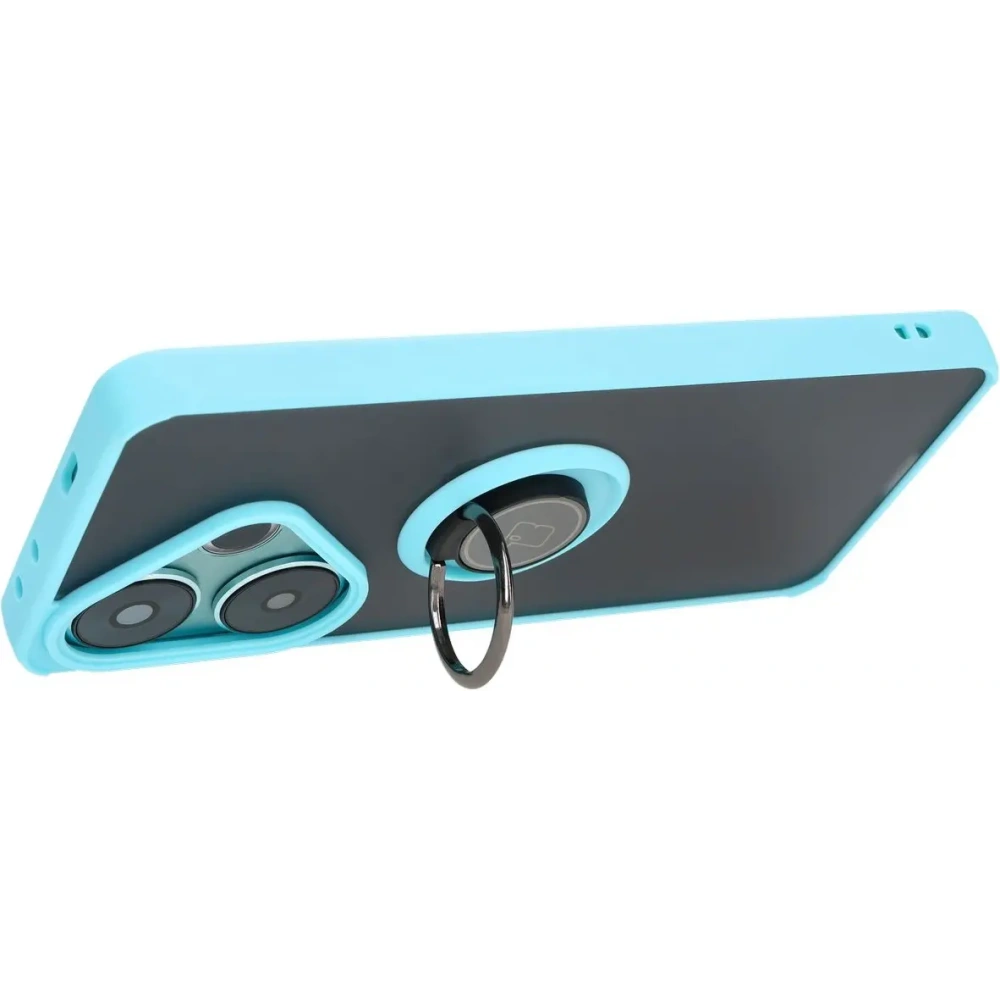 Hurtownia GSM - Bizon Case Hybrid Ring Xiaomi Poco F6 füstös, világoskék kerettel - BIZ6188 - {ean13} - Hurt