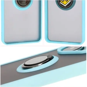 Hurtownia GSM - Bizon Case Hybrid Ring Xiaomi Poco F6 füstös, világoskék kerettel - BIZ6188 - {ean13} - Hurt