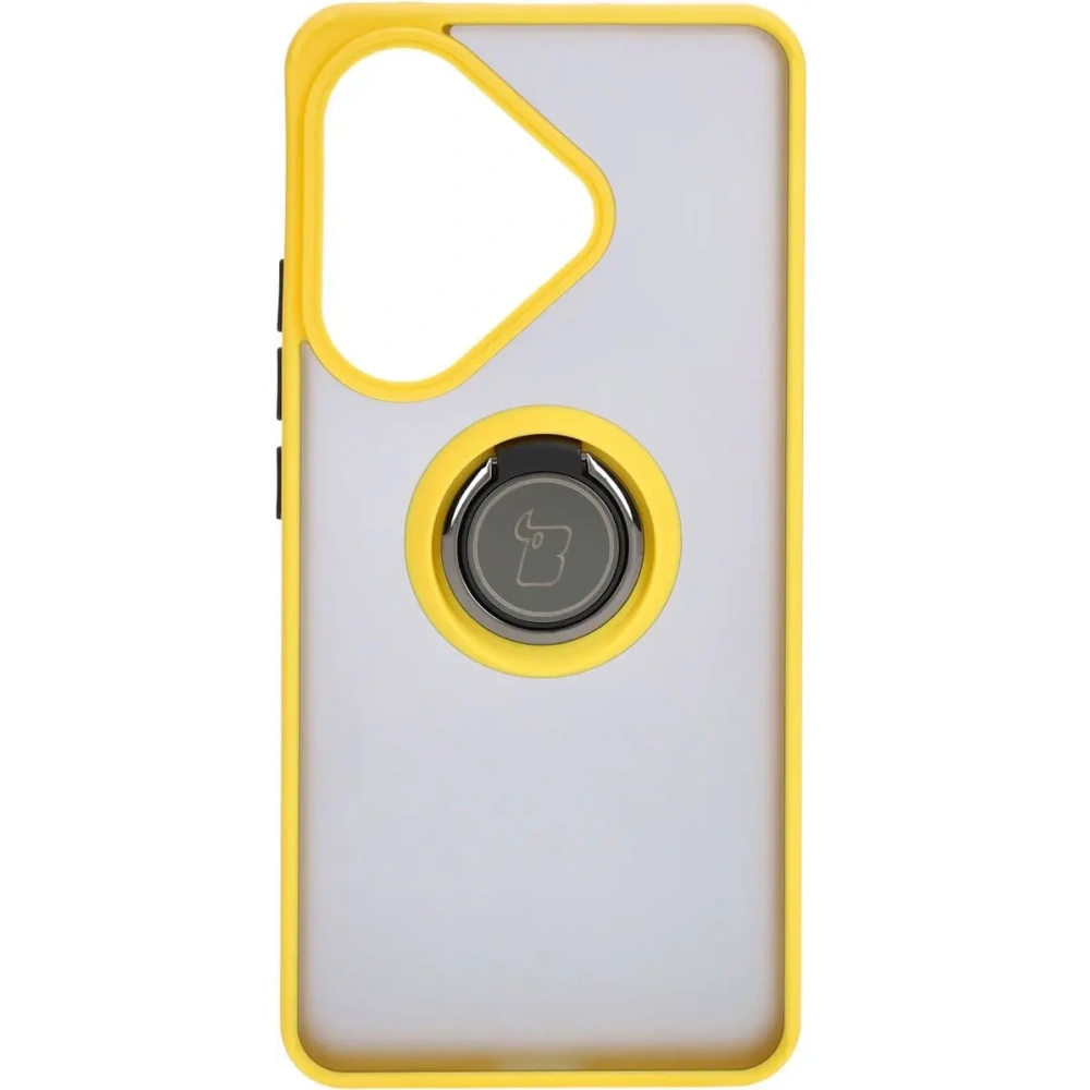 Hurtownia GSM - Bizon Case Hybrid Ring Xiaomi Poco F6 smoky cu un cadru galben - BIZ6189 - {ean13} - Hurt