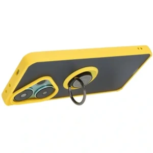 Wholesale Bizon Case Hybrid Ring Xiaomi Poco F6 smoky with a yellow frame - BIZ6189 - {ean13} - Hurt