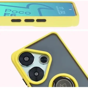 Hurtownia GSM - Bizon Case Hybrid Ring Xiaomi Poco F6 füstös sárga kerettel - BIZ6189 - {ean13} - Hurt