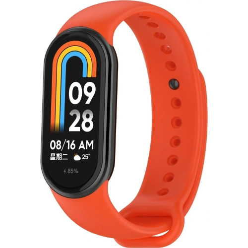 Silikonowy pasek Bizon Strap Watch Silicone do Xiaomi Smart Band 9 / 9 NFC / 8 pomarańczowy