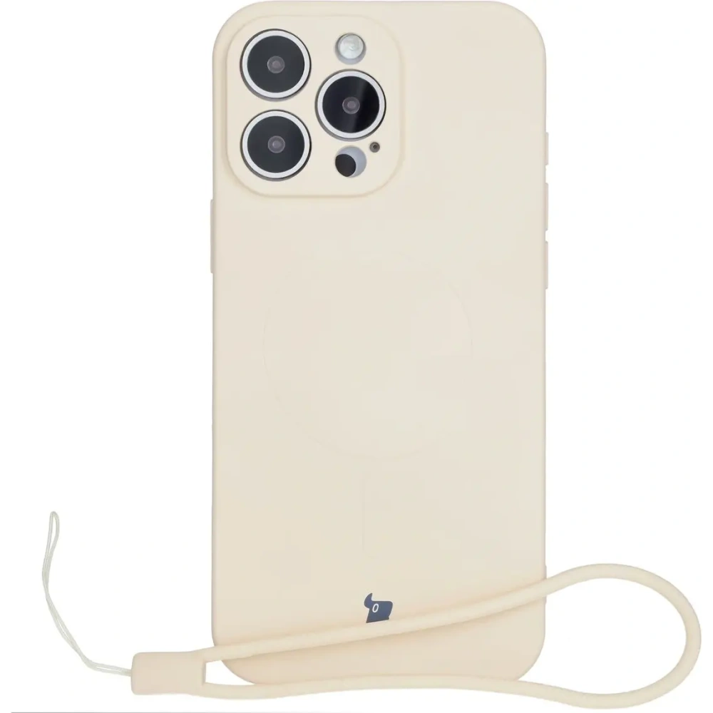 Hurtownia GSM - Silikonowe etui z pierścieniem magnetycznym Bizon Case Silicone Magnetic do Apple iPhone 16 Pro beżowe - BIZ6196 - {ean13} - Hurt