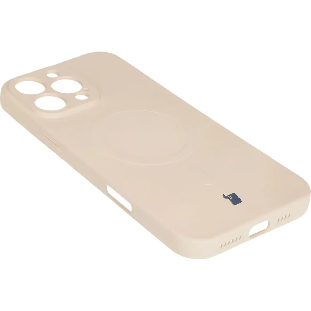 Hurtownia GSM - Silikonowe etui z pierścieniem magnetycznym Bizon Case Silicone Magnetic do Apple iPhone 16 Pro beżowe - BIZ6196 - {ean13} - Hurt