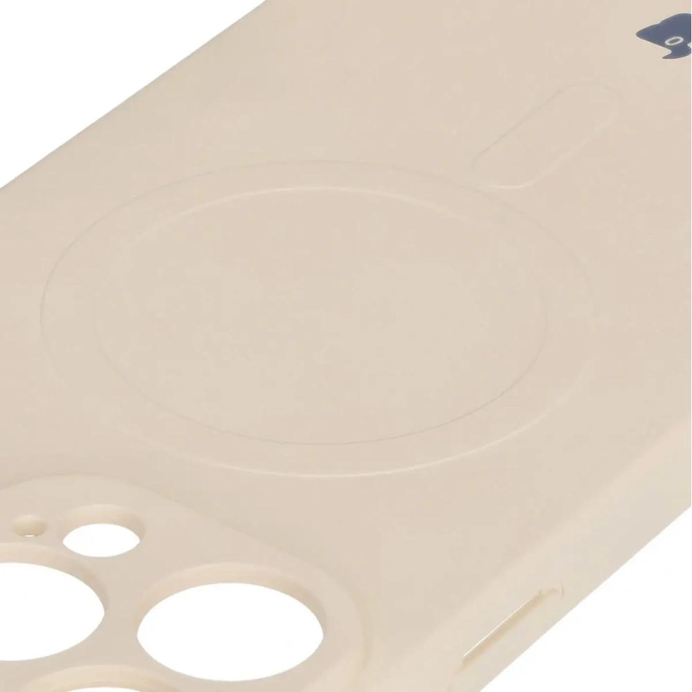 Hurtownia GSM - Silikonowe etui z pierścieniem magnetycznym Bizon Case Silicone Magnetic do Apple iPhone 16 Pro beżowe - BIZ6196 - {ean13} - Hurt