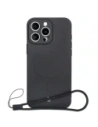 Silikonowe etui z pierścieniem magnetycznym Bizon Case Silicone Magnetic do Apple iPhone 16 Pro czarne
