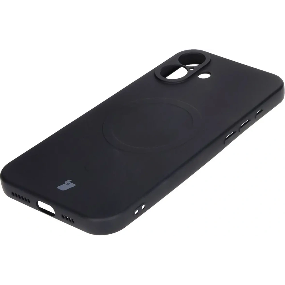Hurtownia GSM - Silikonové pouzdro s magnetickým kroužkem Bizon Case Silicone Magnetic pro Apple iPhone 16 Plus černé - BIZ6204 - {ean13} - Hurt