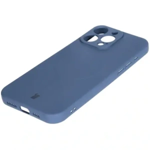 Silikonowe etui z pierścieniem magnetycznym Bizon Case Silicone Magnetic do Apple iPhone 16 Pro Max granatowe
