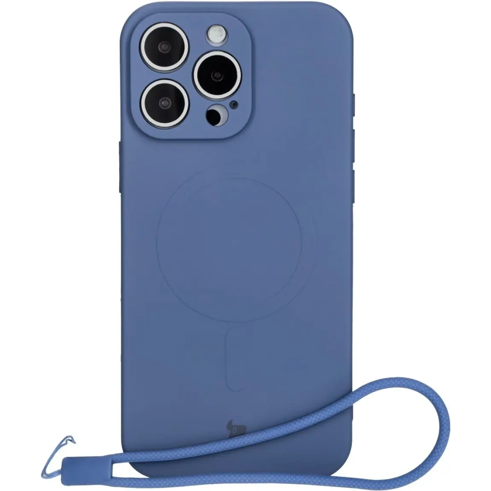 Hurtownia GSM - Silikonowe etui z pierścieniem magnetycznym Bizon Case Silicone Magnetic do Apple iPhone 16 Pro granatowe - BIZ6206 - {ean13} - Hurt