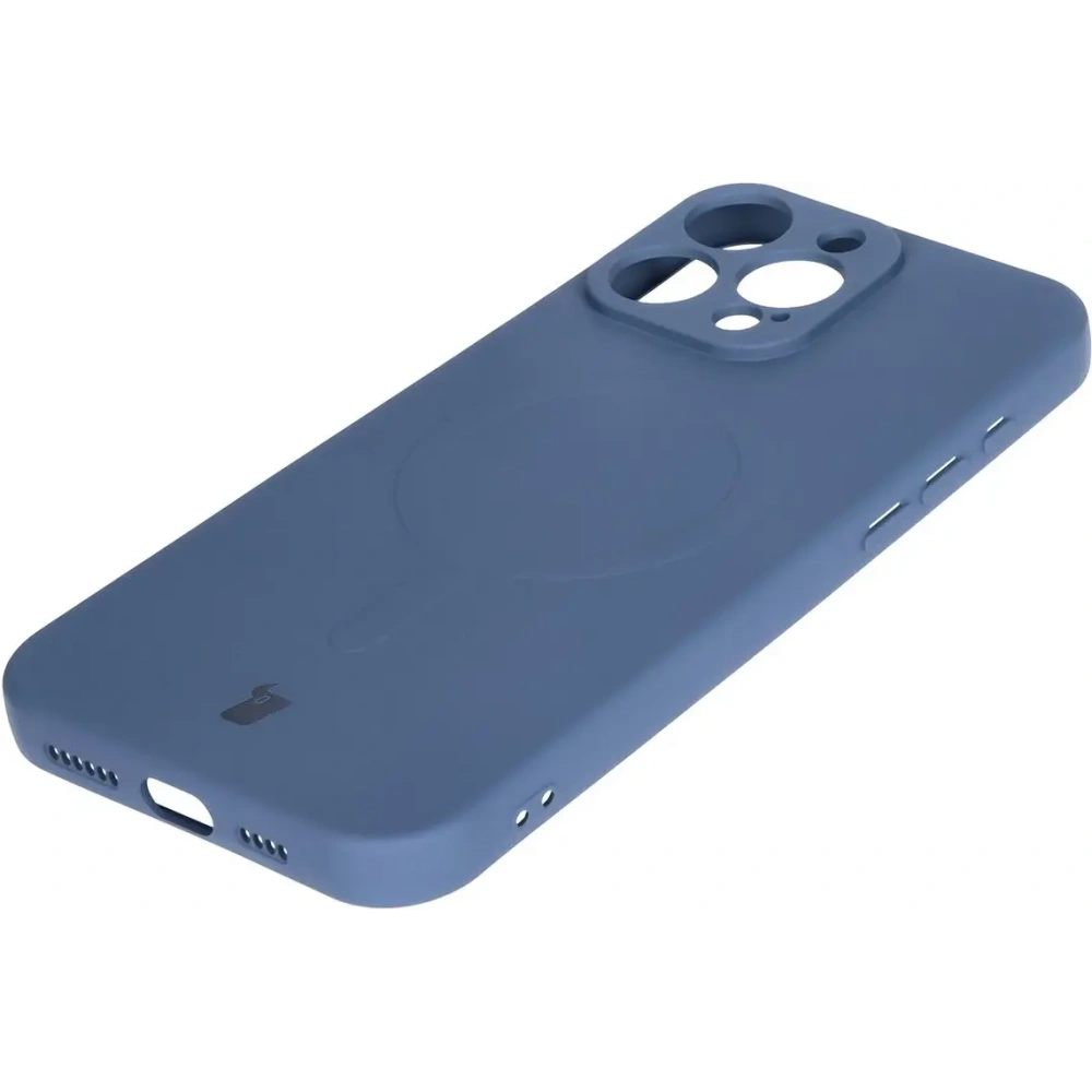 Hurtownia GSM - Silikonowe etui z pierścieniem magnetycznym Bizon Case Silicone Magnetic do Apple iPhone 16 Pro granatowe - BIZ6206 - {ean13} - Hurt
