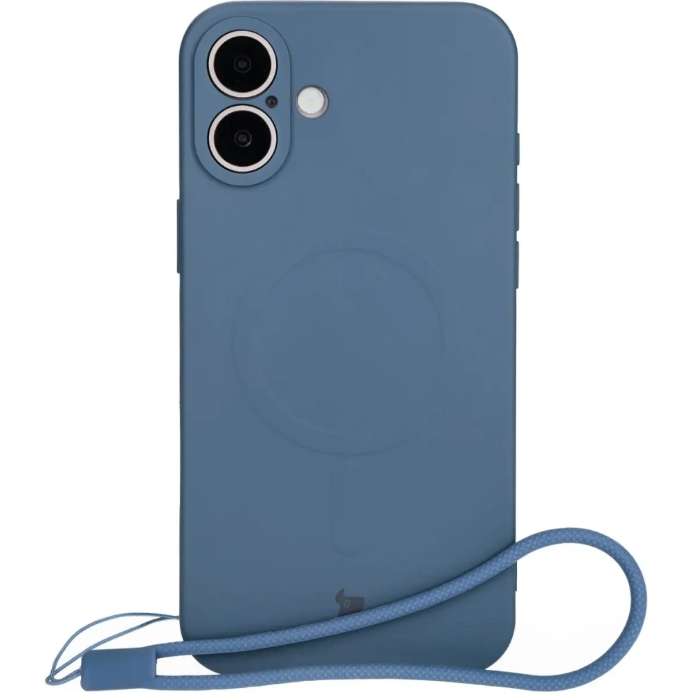 Hurtownia GSM - Silikonové pouzdro s magnetickým kroužkem Bizon Case Silicone Magnetic pro Apple iPhone 16 tmavě modré - BIZ6207 - {ean13} - Hurt