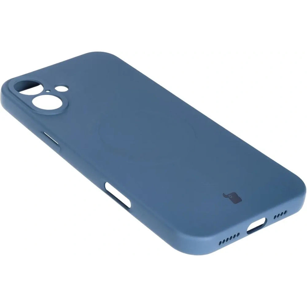 Hurtownia GSM - Silikonové pouzdro s magnetickým kroužkem Bizon Case Silicone Magnetic pro Apple iPhone 16 tmavě modré - BIZ6207 - {ean13} - Hurt