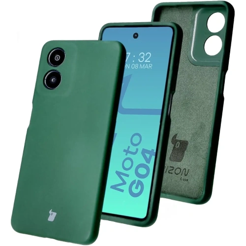 Silikonowe etui Bizon Soft Case do Motorola Moto G04 ciemnozielone