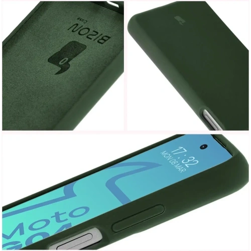 Silikonowe etui Bizon Soft Case do Motorola Moto G04 ciemnozielone