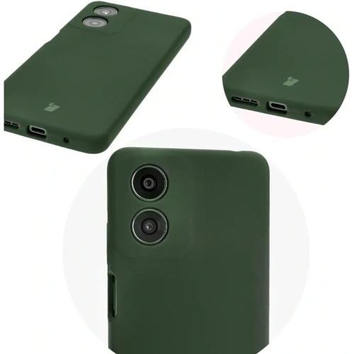 Silikonowe etui Bizon Soft Case do Motorola Moto G04 ciemnozielone