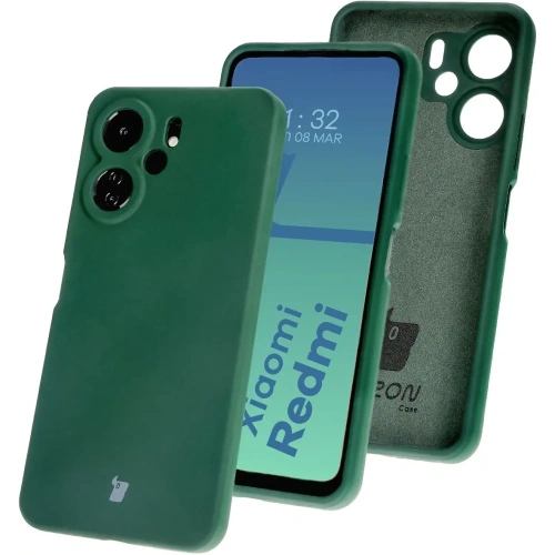 Silikonowe etui Bizon Soft Case do Xiaomi Redmi 13C 4G / Xiaomi Redmi 13C 5G / Xiaomi Poco C65 ciemnozielone