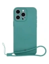 Silikonowe etui z pierścieniem magnetycznym Bizon Case Silicone Magnetic do Apple iPhone 16 Pro Max ciemnozielone