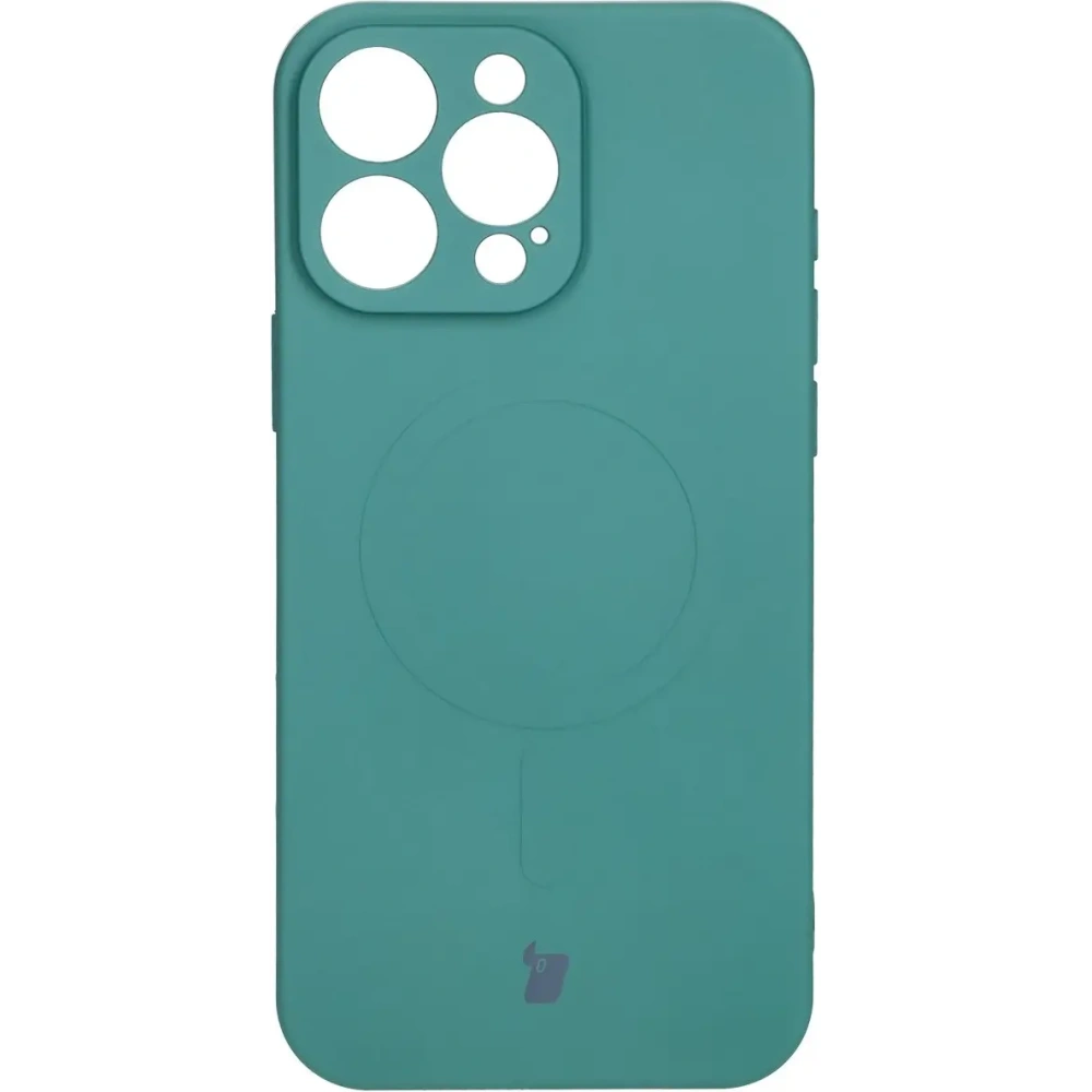 Hurtownia GSM - Silikonowe etui z pierścieniem magnetycznym Bizon Case Silicone Magnetic do Apple iPhone 16 Pro Max ciemnozielone - BIZ6211 - {ean13} - Hurt