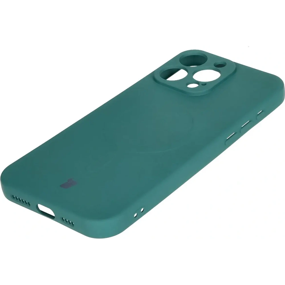 Hurtownia GSM - Silikonowe etui z pierścieniem magnetycznym Bizon Case Silicone Magnetic do Apple iPhone 16 Pro Max ciemnozielone - BIZ6211 - {ean13} - Hurt