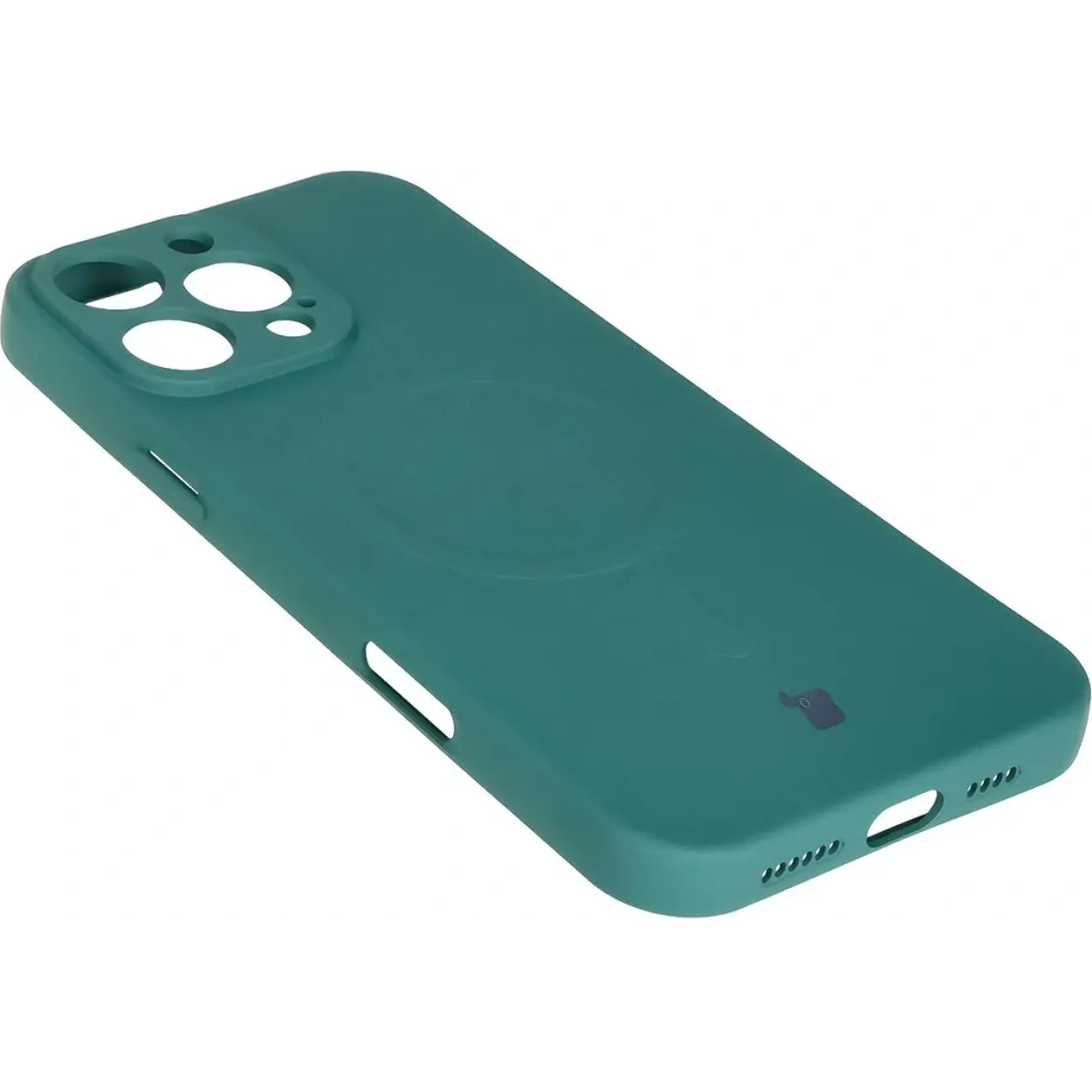 Hurtownia GSM - Silikonowe etui z pierścieniem magnetycznym Bizon Case Silicone Magnetic do Apple iPhone 16 Pro Max ciemnozielone - BIZ6211 - {ean13} - Hurt