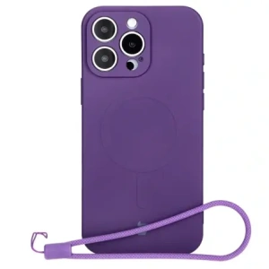 Hurtownia GSM - Silikonové pouzdro s magnetickým kroužkem Bizon Case Silicone Magnetic pro Apple iPhone 16 Pro švestkové - BIZ6216 - {ean13} - Hurt