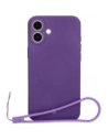 Silikonové pouzdro s magnetickým kroužkem Bizon Case Silicone Magnetic pro Apple iPhone 16 švestkové