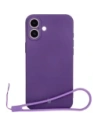 Silikonowe etui z pierścieniem magnetycznym Bizon Case Silicone Magnetic do Apple iPhone 16 Plus śliwkowe