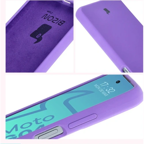 Silikonowe etui Bizon Soft Case do Motorola Moto G04 fioletowe