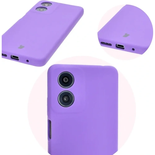 Silikonowe etui Bizon Soft Case do Motorola Moto G04 fioletowe