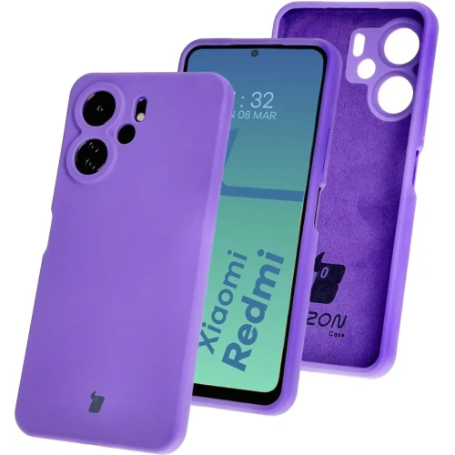 Silikonowe etui Bizon Soft Case do Xiaomi Redmi 13C 4G / Xiaomi Redmi 13C 5G / Xiaomi Poco C65 fioletowe