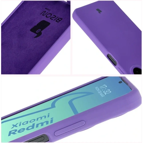 Silikonowe etui Bizon Soft Case do Xiaomi Redmi 13C 4G / Xiaomi Redmi 13C 5G / Xiaomi Poco C65 fioletowe