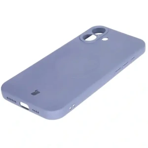 Silikonowe etui z pierścieniem magnetycznym Bizon Case Silicone Magnetic do Apple iPhone 16 szare