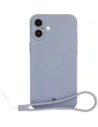 Silikonowe etui z pierścieniem magnetycznym Bizon Case Silicone Magnetic do Apple iPhone 16 Plus szare