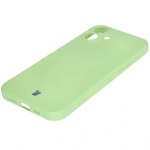 Silikonowe etui z pierścieniem magnetycznym Bizon Case Silicone Magnetic do Apple iPhone 16 jasnozielone