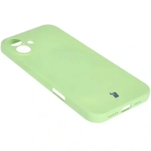 Silikonowe etui z pierścieniem magnetycznym Bizon Case Silicone Magnetic do Apple iPhone 16 jasnozielone